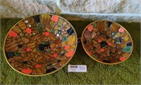 Vintage mosaic stone Mid Century  bowl lot