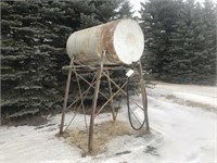 300 gallon fuel tank w stand, had clear gas