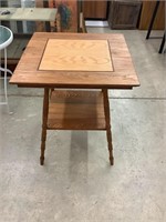 Wooden in-laid table 24” by 24” by 29