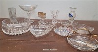 Box Pretty Glassware - Gold Trim, Compote, Vases,