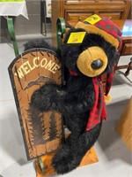 PLUSH WELCOME BEAR SLED SIGN