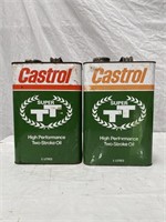 2 x Castrol Super grade TT 5 litre oil tins