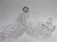 Waterford Crystal Clock-Candy Dishes