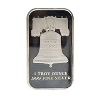 1 oz Liberty Bell Silver Bar .999 Pure