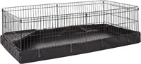 AmazonBasics Canvas Bottom Pet Cage, Black