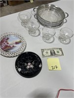 2 Decorative Plates & Desert Set