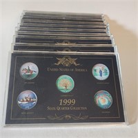 Complete set of colorized state quarters 1999-2008