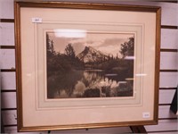 Vintage photograph of Mt. Rundle, Banff, Canada,