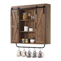 Rustown Rustic Wood Wall Storage Cabinet With Two