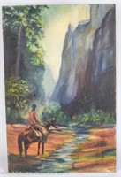 Original Oil Painting Native American Utah Trail