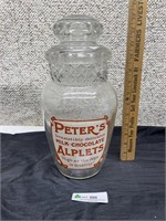 Peter’s Milk Chocolate Alplets Jar, chipped