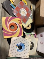 Large box of 45 records