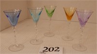 TWISTED STEM COLORED CORDIALS QTY 5