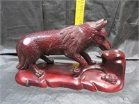 Carved Wood Wolf 12&1/4" x 6&3/4"