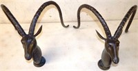 (2) Large Brass Gazzelle Heads