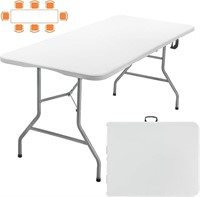 Skok 330lbs Folding Table 6ft, Plastic Picnic