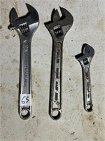 3 ADJUSTABLE WRENCHES 2-10" 1-6"