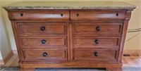 Cindy Crawford signed marble top 2 over 6 drawer