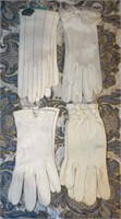 (4) Pairs Ladies Vintage Cotton/Lace Dress Gloves