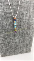 Native Necklace Double Sided Bar Pendant on Chain