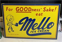 1957 Mello DS Flange Ice Cream Sign