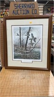 Framed and matted picture of dUcks