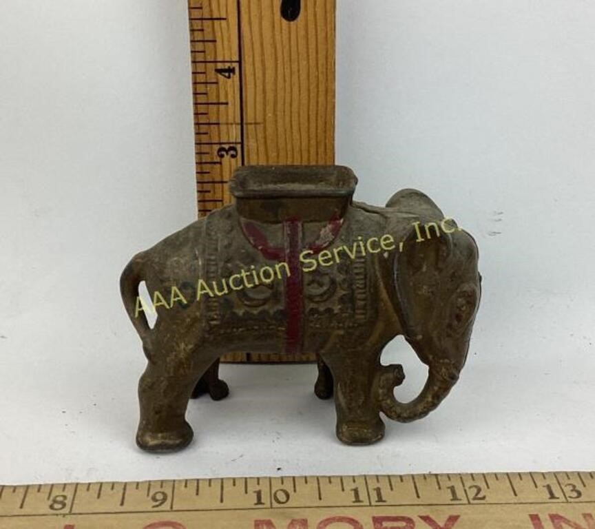 Cast iron elephant still bank