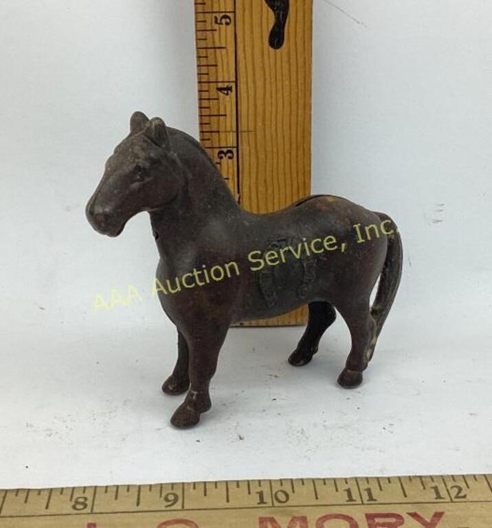 Cast iron Good Luck horse still bank