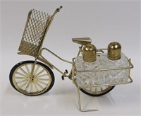 Old-Fashioned Bicycle Carrying Crystal Shakers