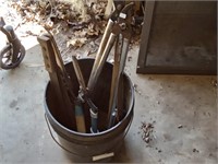 bucket with pruners & trimmers