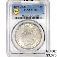 1900-O/CC Morgan Silver Dollar PCGS MS63