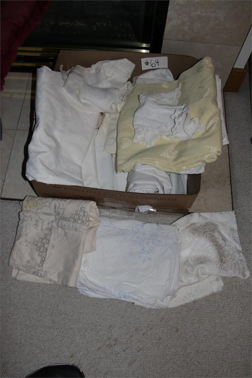 Box of Assorted Table clothes