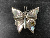 Mexican Sterling silver and abalone shell butterfl