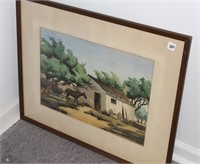 WATER COLOR PAINTING FRAMED & MATTED  SIGNED BY: