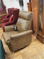 Brown leather upholstered