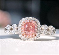 0.34 Natural Pink Diamond Ring, 18k gold