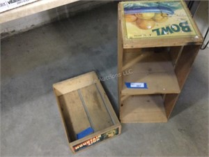 Two vintage wood crates as is no shipping