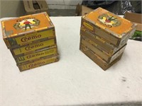 Eight vintage cigar boxes