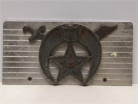 Vintage Cast Metal Masonic License Plate