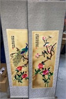 22x66.5in - CHINESE SCROLL  stitching arts sign