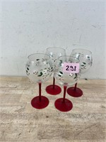 Winterberry Set of 4 Wine Goblets