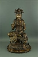 Ming Period Chinese Large Bronze Buddha Xuande Mk