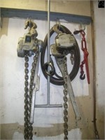 2 1.5 ton chain come-alongs