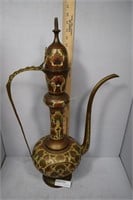 Moroccan Copper Samovar hand painted 30" H x 17" W