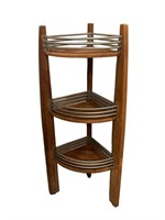 A Frontgate Teakwood 3 Tier Shower Caddy