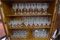 Cut glass stemware service for 12 including highba