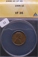 1936 ANAX VF35 LINCOLN CENT