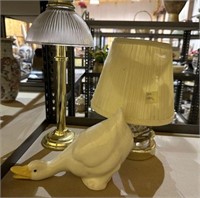 Crystal Vase Lamp, Candle Holder, and Duck