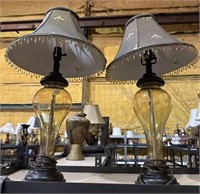 Pair of Glass Vase Style Lamps