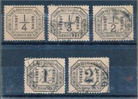 GERMANY N CONFEDERATION #O1-O5 USED FINE